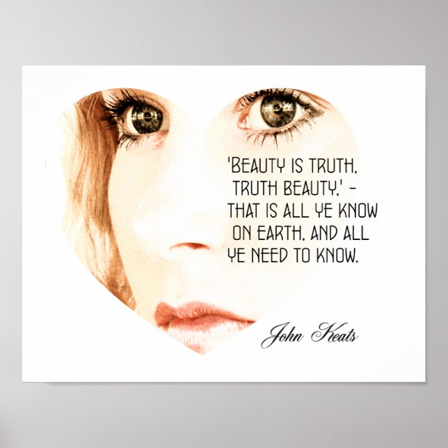 Beauty är Truth - John Keats - Art Print Poster (Framsidan)