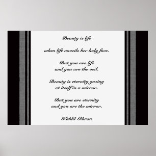 Beauty av Kahlil Gibran Poster