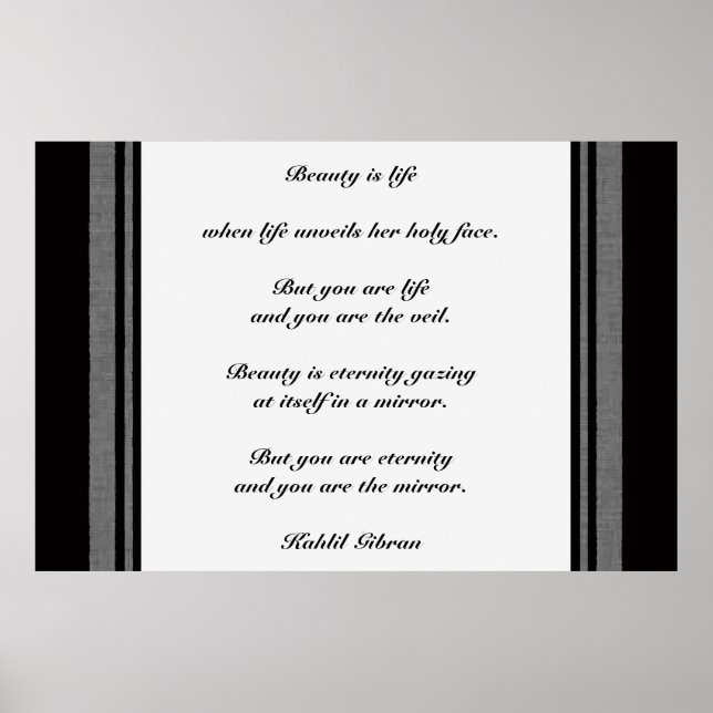 Beauty av Kahlil Gibran Poster (Framsidan)
