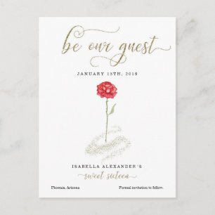 Beauty & Beast Sweet 16 Spara datum Meddelande Vykort