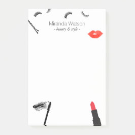Beauty Biz Eyelash Läppar Mascara Makeup Artist Post-it Block