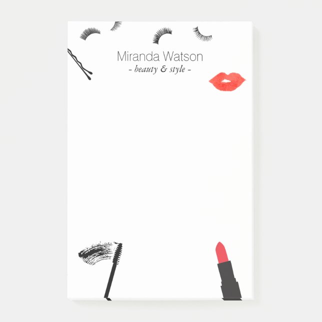 Beauty Biz Eyelash Läppar Mascara Makeup Artist Post-it Block (Framsida)