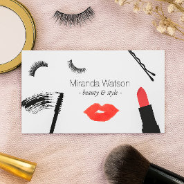 Beauty Biz Eyelash Läppar Mascara Makeup Artist Visitkort