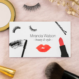 Beauty Biz Eyelash Läppar Mascara Makeup Artist Visitkort