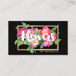 Beauty Blommigts Florist Black Visitkort