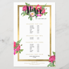 Beauty Blommigts Hair Stylist White Flygblad
