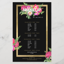 Beauty Blommigts Makeup Artist fold Black Flygblad