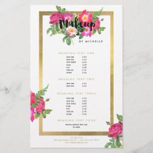 Beauty Blommigts Makeup Artist White Flygblad