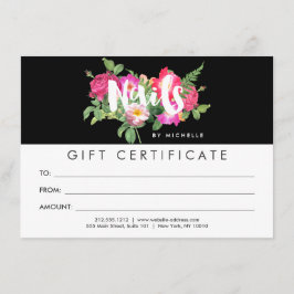 Beauty Blommigts Nail Salon Black Gift Certificate