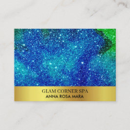 *~* Beauty Blue Grönt Glitter Luxury Gold Foil QR Visitkort