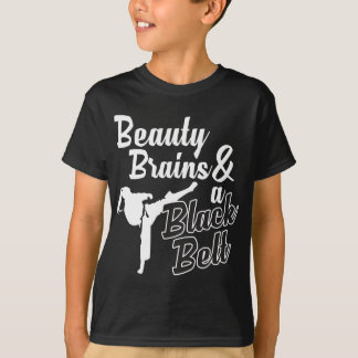 Beauty Brains and a Black Bälte Funny Martial Arts T Shirt