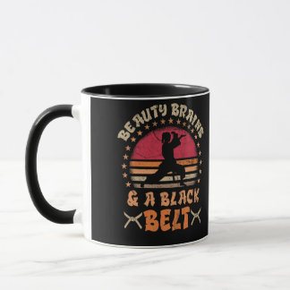 Beauty Brains And A Black Belt Karate Girl Mugg