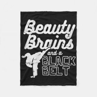 Beauty Brains Black Bälte Girl Ponytail Kick Taekw Fleecefilt