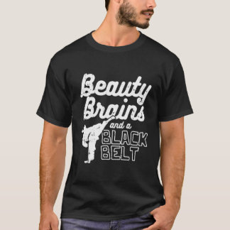 Beauty Brains Black Bälte Ponytail Kick Taekwondo T Shirt