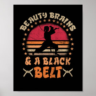 Beauty Brains och Black Bälte Karate Girl Poster