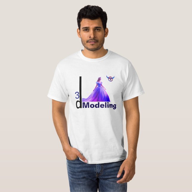 Beauty Cinderella 3D-modellering = T Shirt (Hel framsida)