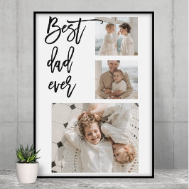 Beauty Collage Photo Best Pappa någonsin Gift Poster