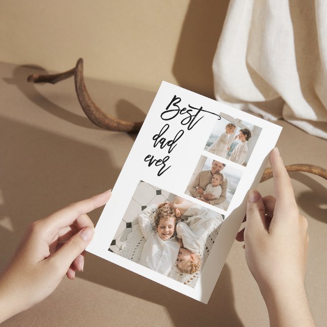 Beauty Collage Photo Best Pappa någonsin Gift Tack Kort (Skapare uppladdad)