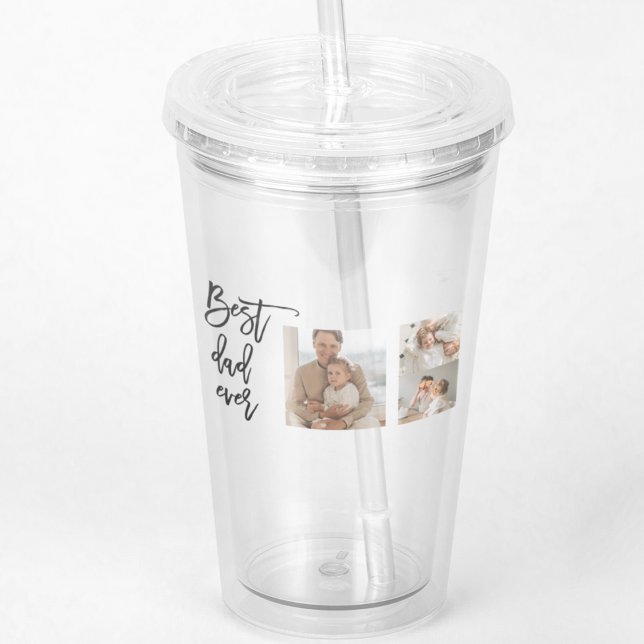 Beauty Collage Photo Best Pappa någonsin Gift Take Away Mugg (Skapare uppladdad)