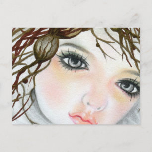Beauty Doll Ansikte Krona vykort
