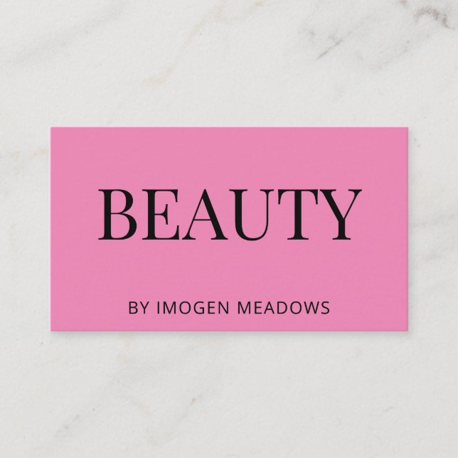 Beauty Esthetician fold Typography Mörk Rosa Visitkort (Framsida)