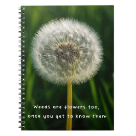 Beauty eye beholder dandelion weed quote unique  anteckningsbok