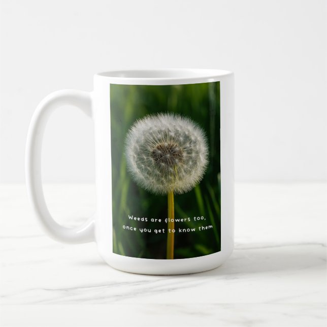 Beauty eye beholder dandelion weeds are flowers  kaffemugg (Vänster)