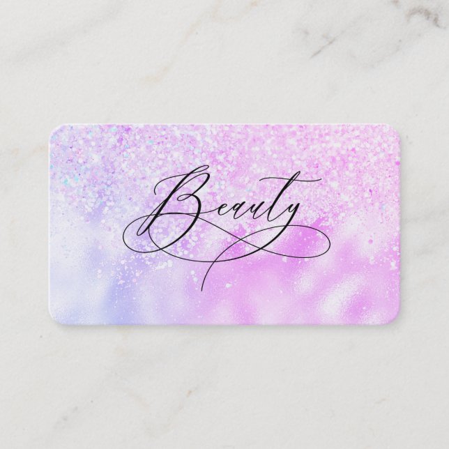 ** BEAUTY Finare-skript Ombre Glitter Visitkort (Framsida)