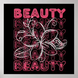 Beauty Flower Line Art Typography Poster