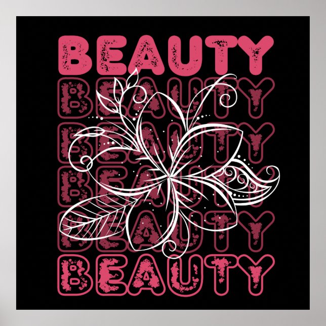 Beauty Flower Line Art Typography Poster (Framsidan)