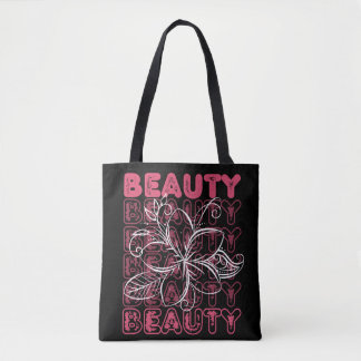 Beauty Flower Line Art Typography Tygkasse