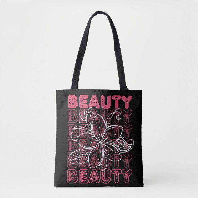 Beauty Flower Line Art Typography Tygkasse (Framsida)