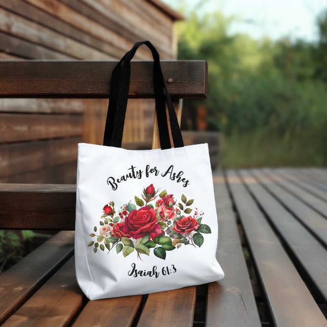 Beauty for Ashes, Blommigt Ro Women's Tote Tygkasse (Skapare uppladdad)