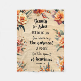 Beauty For Ashes, Isaiah 63:1, Blommigt Christian Fleecefilt
