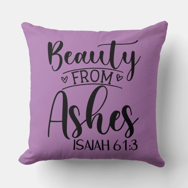 Beauty från Ashes Isaiah 61:3 Dekorativ kudde (Framsida)