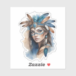 Beauty från vattenfärgsstammen: Bemhansk konst Klistermärken