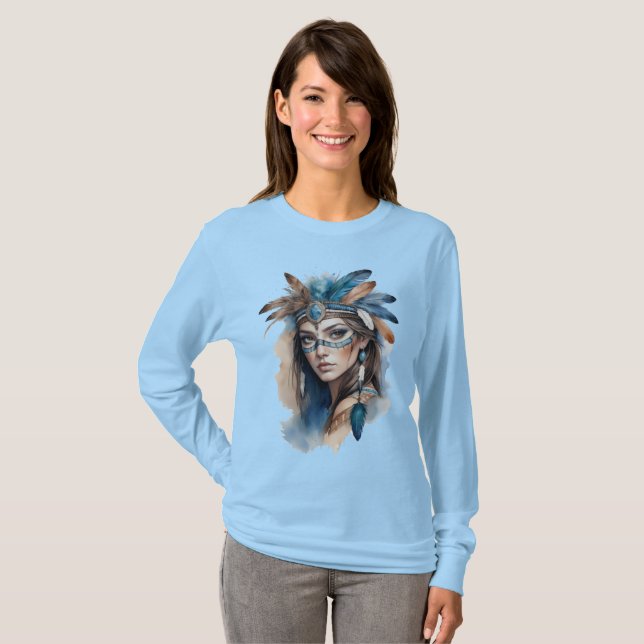 Beauty från vattenfärgsstammen: Bemhansk konst T Shirt (Hel framsida)
