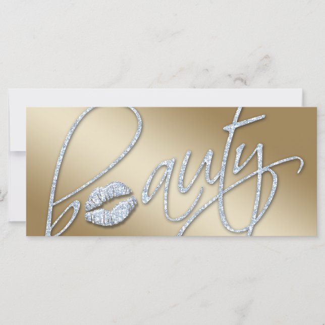 Beauty Gift Certificate Makeup Artist Glitter Guld (Framsida)