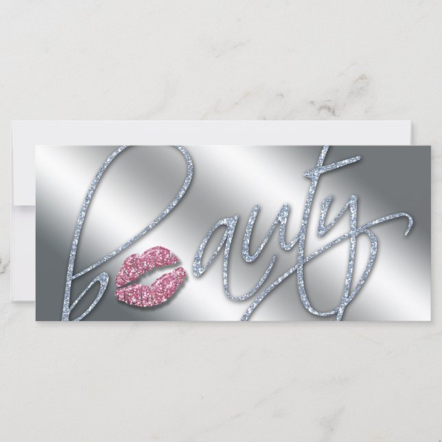 Beauty Gift Certificate Makeup Artist Glitter Rosa (Framsida)