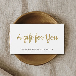 Beauty Gift-kort för Elegant White Faux Guld Visitkort