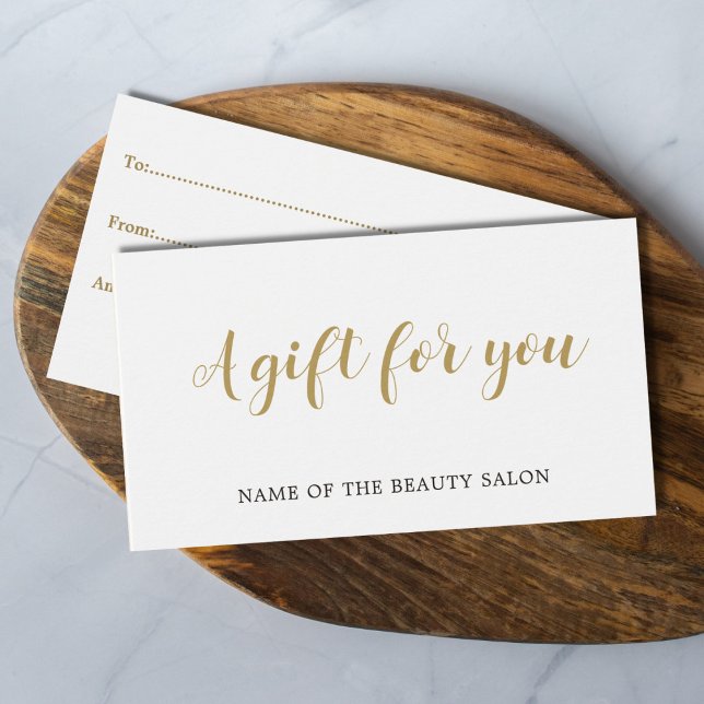 Beauty Gift-kort för Elegant White Faux Guld Visitkort (Skapare uppladdad)