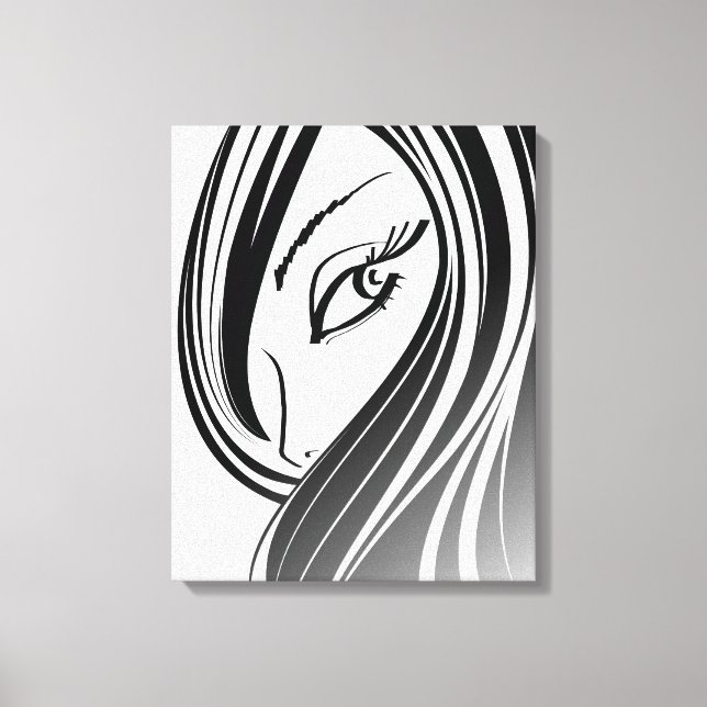 Beauty Girl ansikte Wrapped Canvas (Framsida)