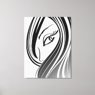 Beauty Girl ansikte Wrapped Canvas