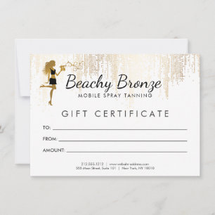 Beauty Girl Guld Bronze Rain Mönster Gift Card