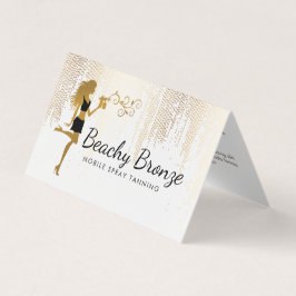 Beauty Girl Guld Bronze Rain Mönster Spray Tanning Kort