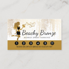 Beauty Girl Guld Bronze Rain Mönster Spray Tanning Visitkort