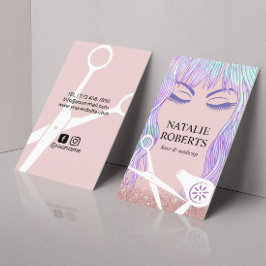 Beauty Girl Hair & Makeup Artist Modern Salon Visitkort