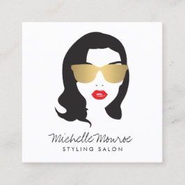 Beauty Girl Hair Stylist, Mode, Boutique Fyrkantigt Visitkort