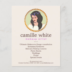 Beauty Girl, Makeup Artist and Hair Sylist Rosa Flygblad