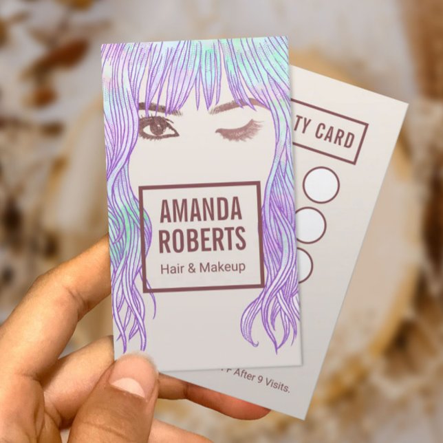 Beauty Girl Makeup Artist & Hair Salon Loyalty Lojalitetskort (Skapare uppladdad)